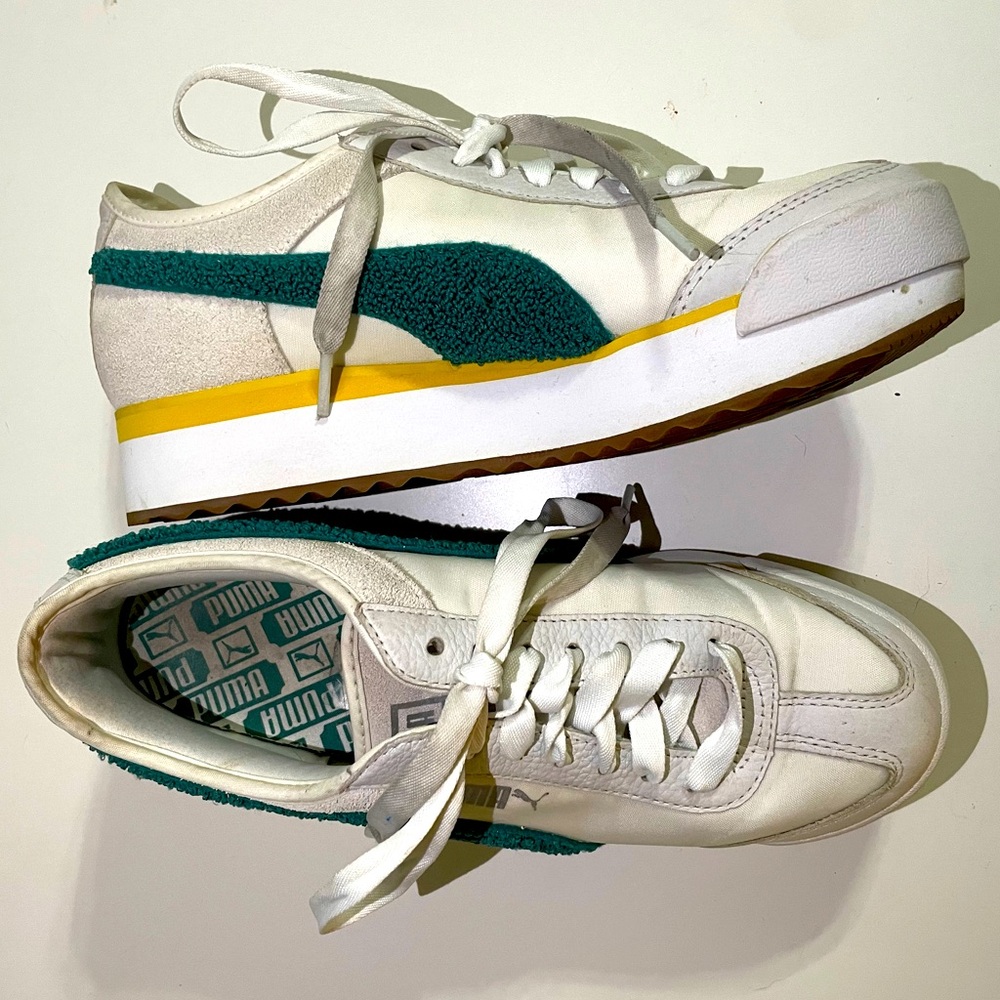 Puma Cream Vintage-Styled Platform Sneakers